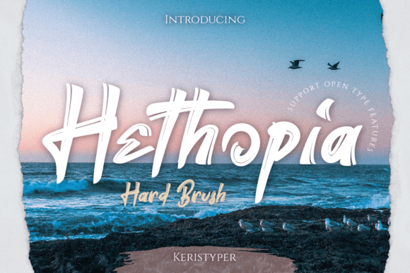 Hethopia: A Bold Brush Grunge Display Font